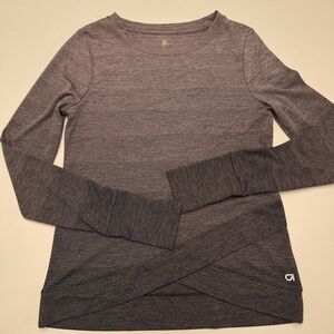 GAP Dark Gray Striped Long Sleeve Tee